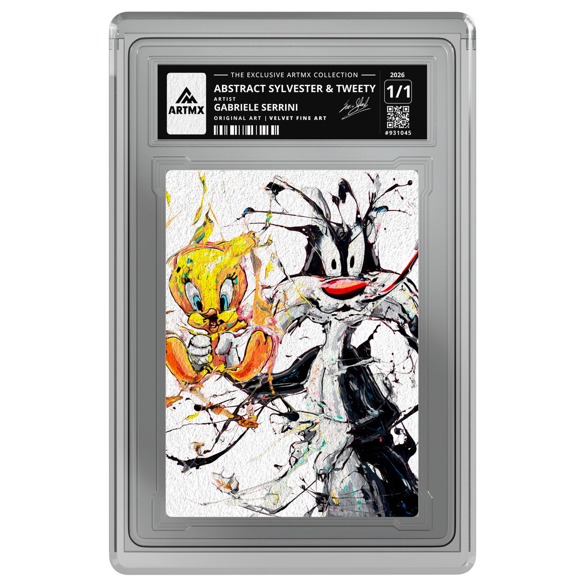 ABSTRACT SYLVESTER & TWEETY by Gabriele Serrini (Velvet Fine Art / Vaulted) — on white