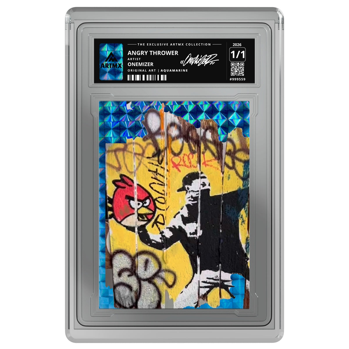 ANGRY THROWER by Onemizer — Aquamarine — on white