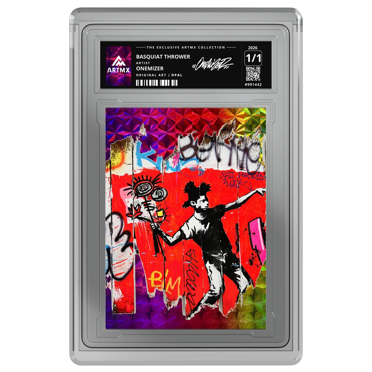 BASQUIAT THROWER by Onemizer — Opal — on white