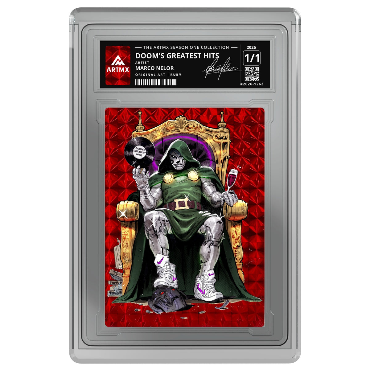 DOOM'S GREATEST HITS by Marco Nelor (Ruby / Vaulted) — on white
