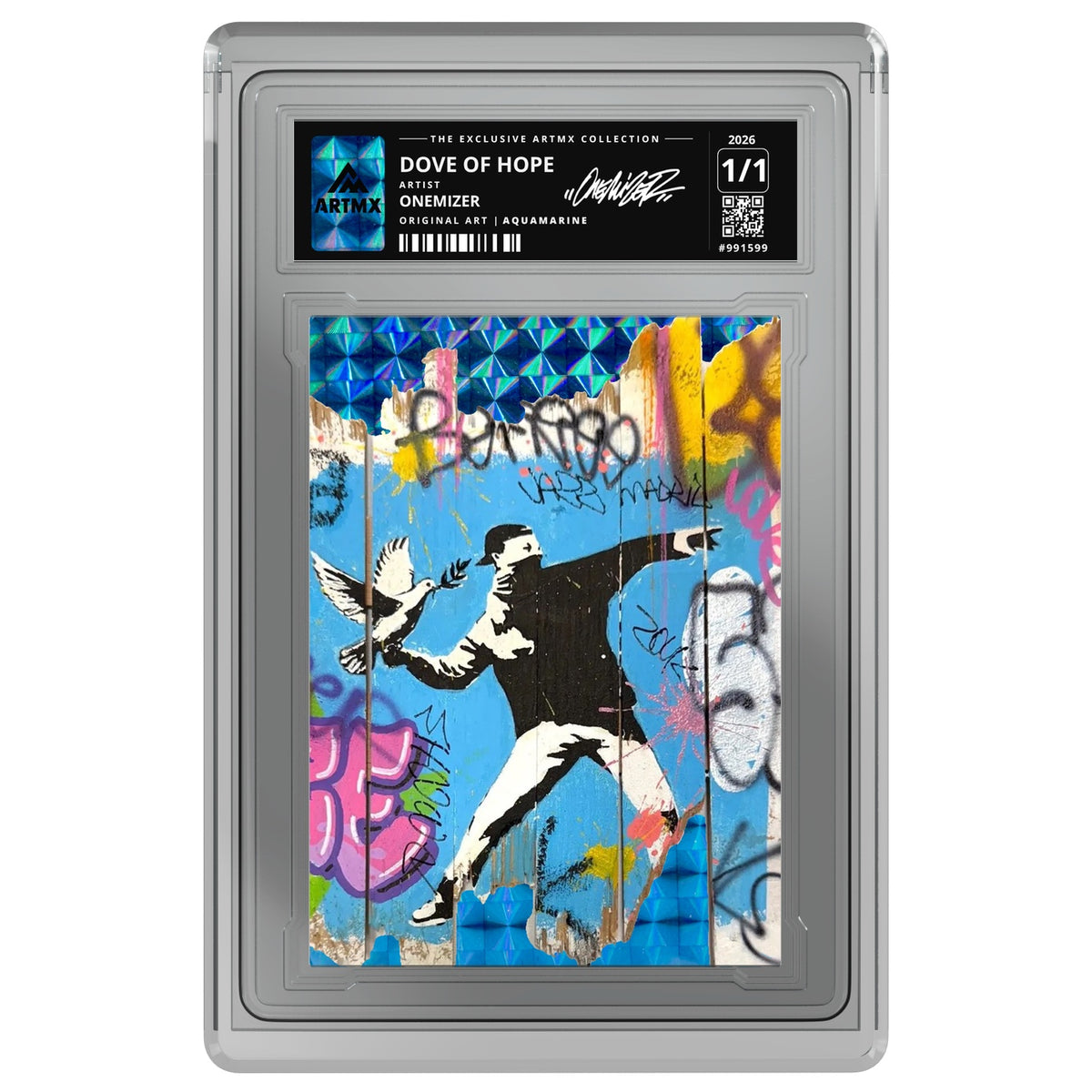 DOVE OF HOPE by Onemizer — Aquamarine — on white