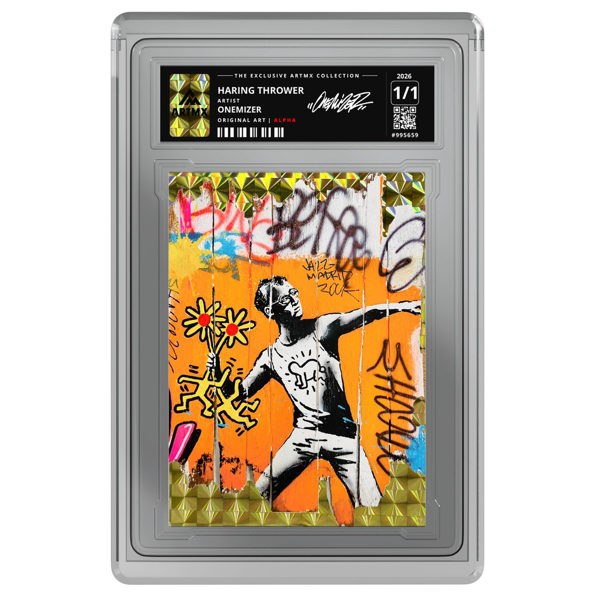 HARING THROWER by Onemizer — Alpha — on white