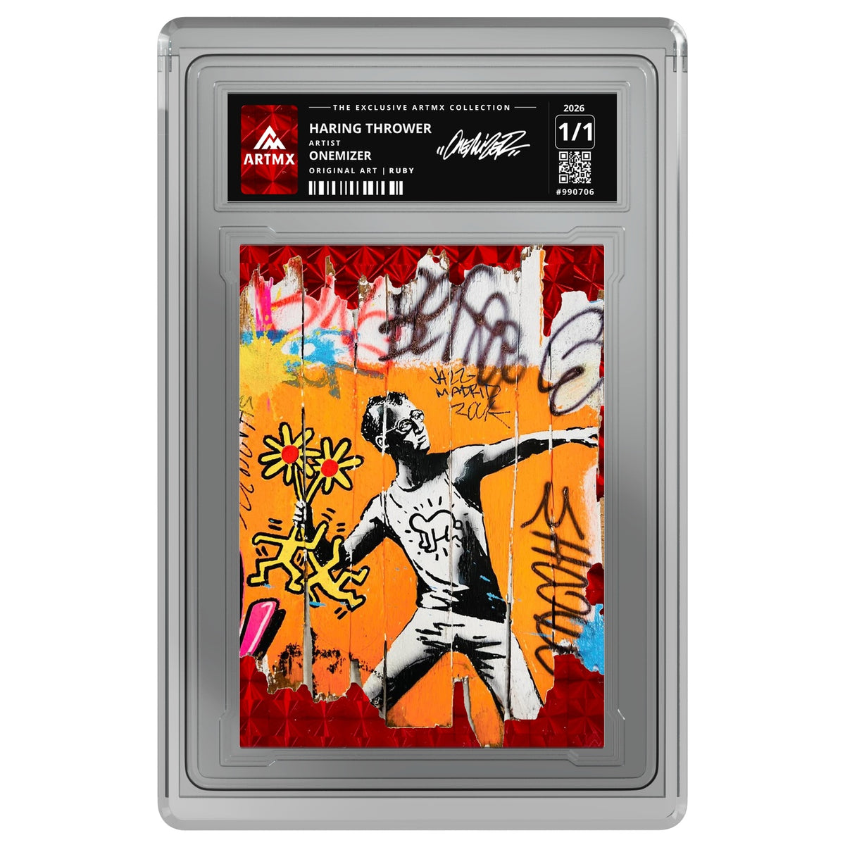 HARING THROWER by Onemizer — Ruby — on white