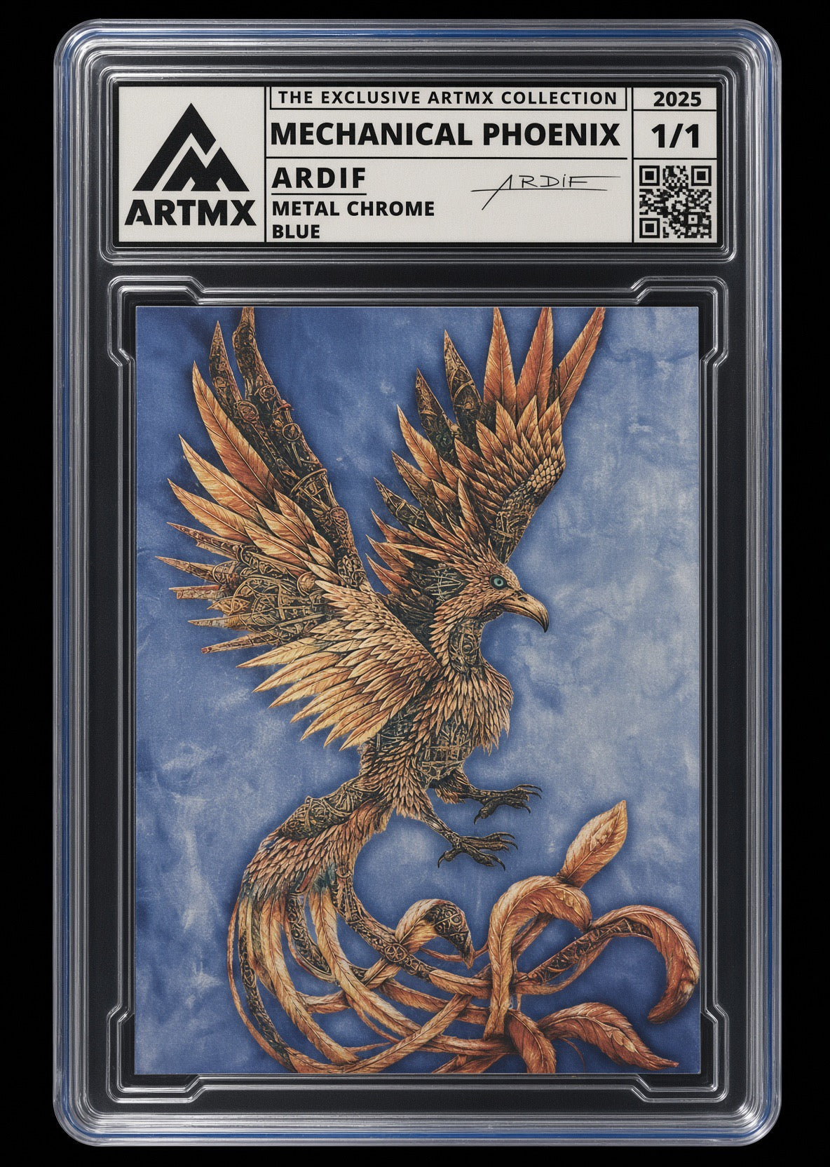 MECHANICAL PHOENIX by Ardif (Metal Chrome / Vaulted) — Blue