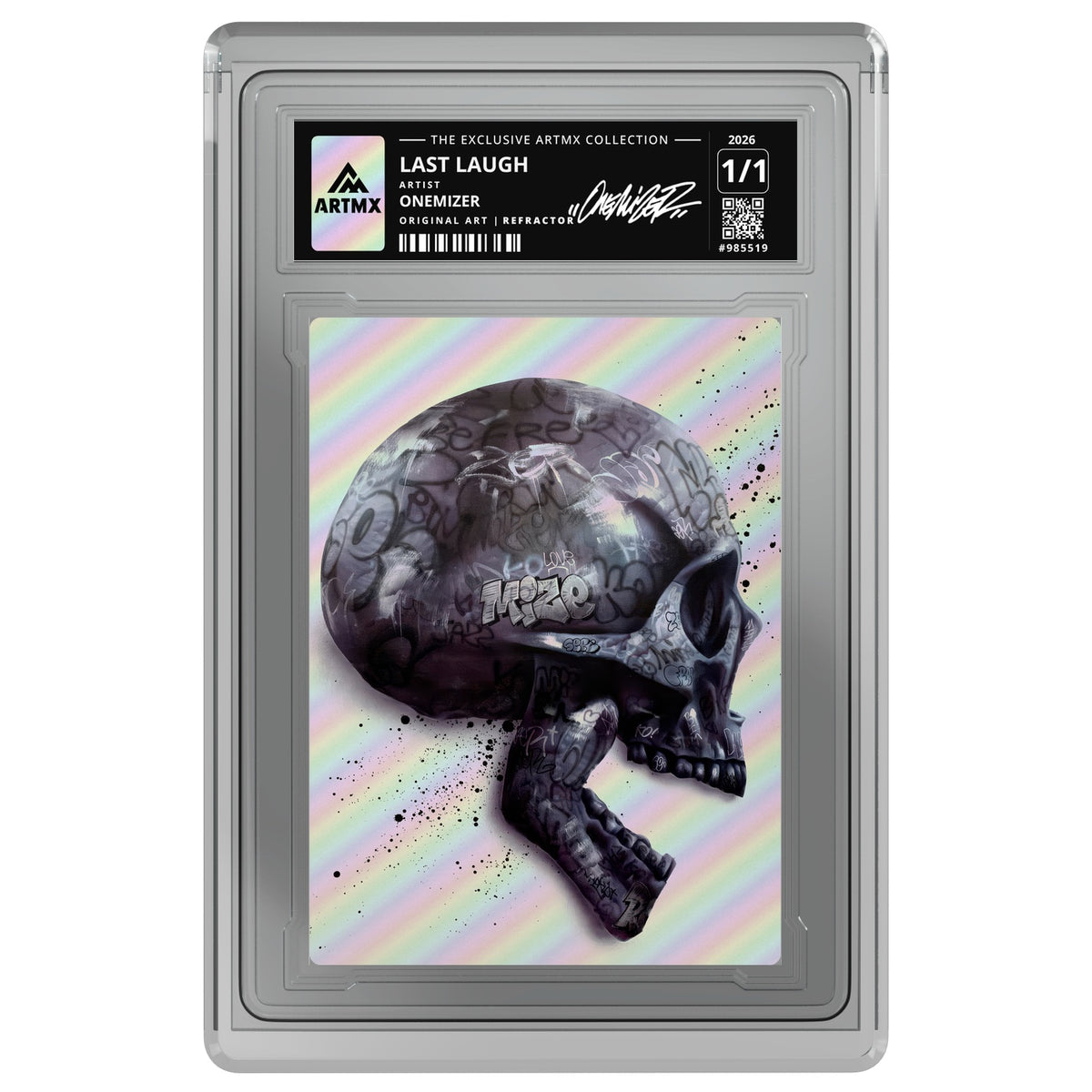 LAST LAUGH by Onemizer (Refractor / Vaulted) — on white