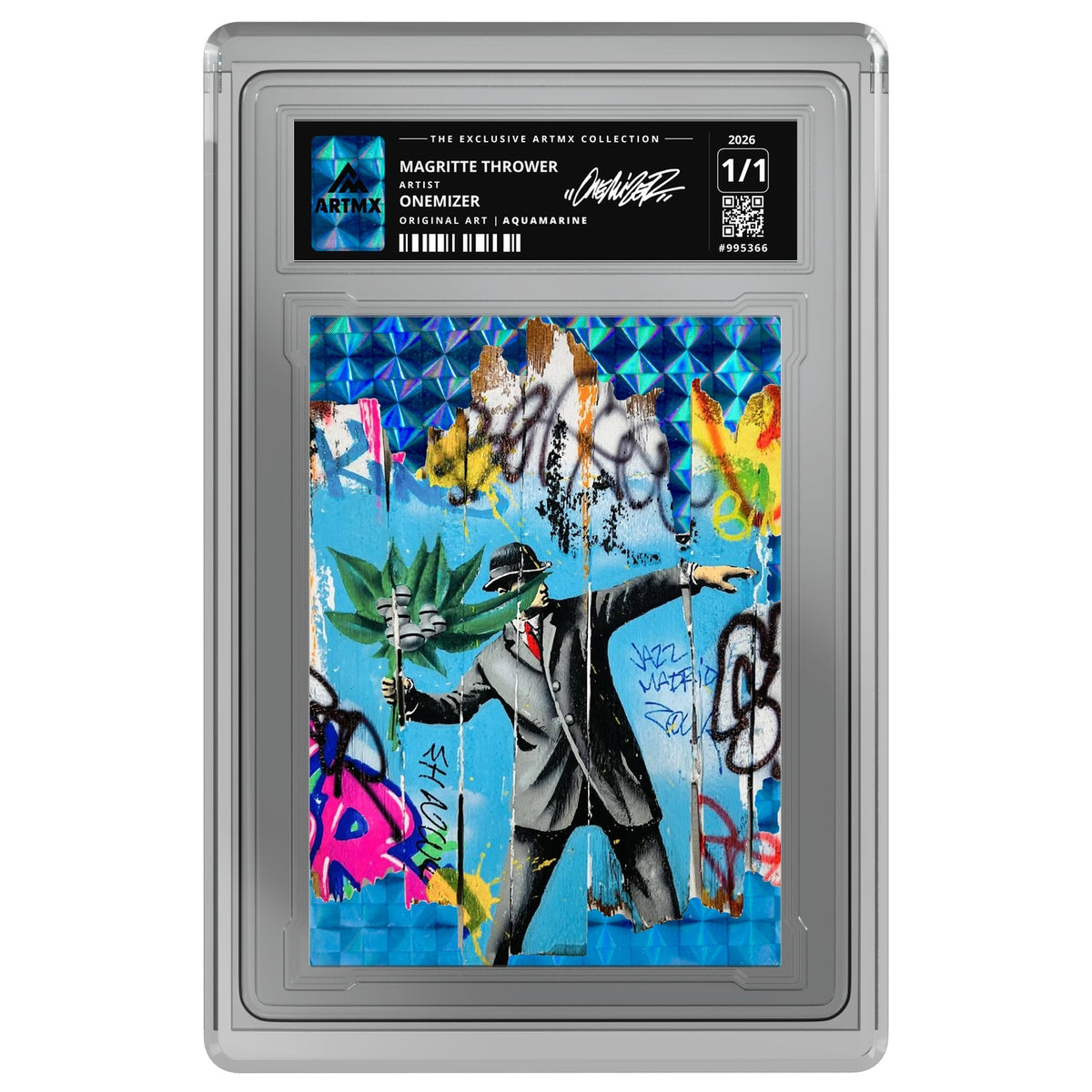MAGRITTE THROWER by Onemizer — Aquamarine — on white