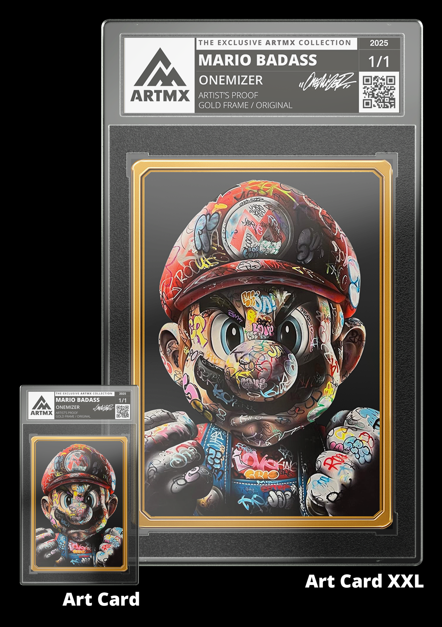 Onemizer's "Mario Badass" 2-Piece Companion Set: Art Card + Art Card XXL