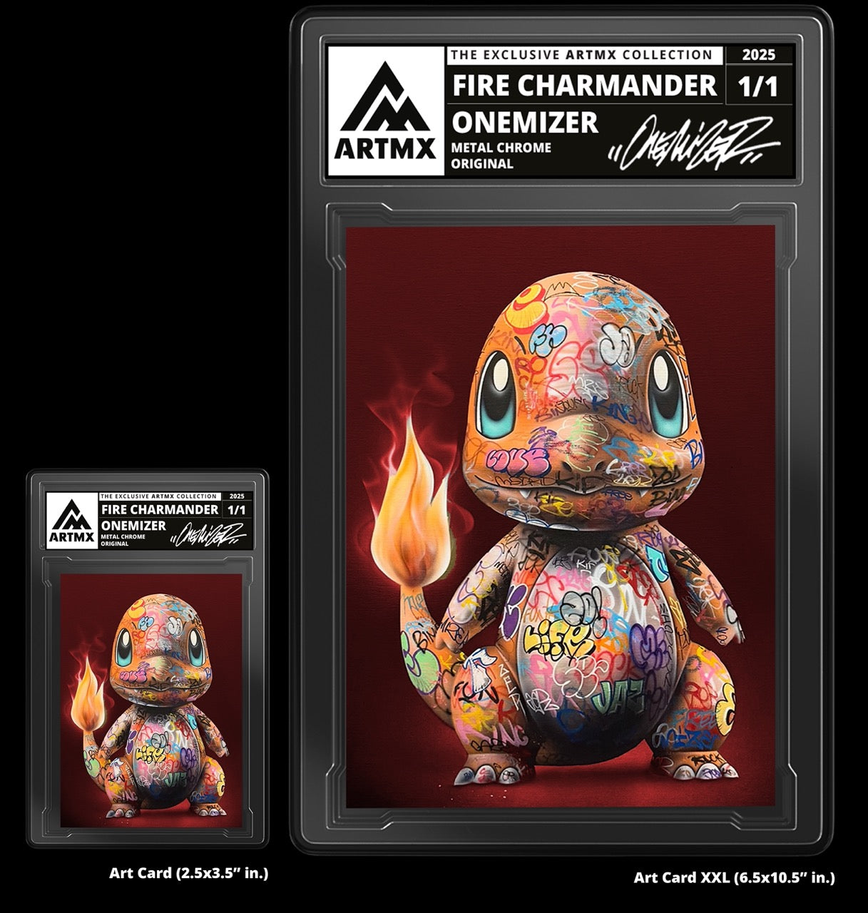 "Fire Charmander" Companion Set (Regular Art Card + Art Card XXL) by Onemizer