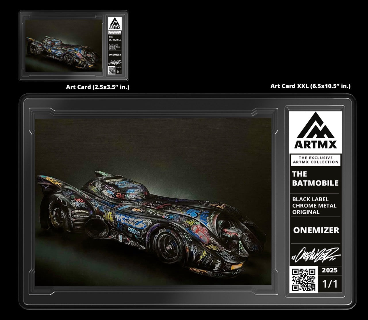 "The Batmobile" companion set: Art Card + Art Card XXL by Onemizer