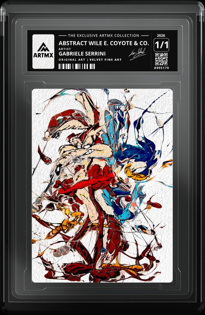 ABSTRACT WILE E. COYOTE & CO. by Gabriele Serrini (Velvet Fine Art / Vaulted) — close-up