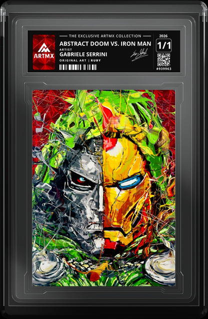 ABSTRACT DOOM vs. IRON MAN by Gabriele Serrini (Ruby / Vaulted) — close-up