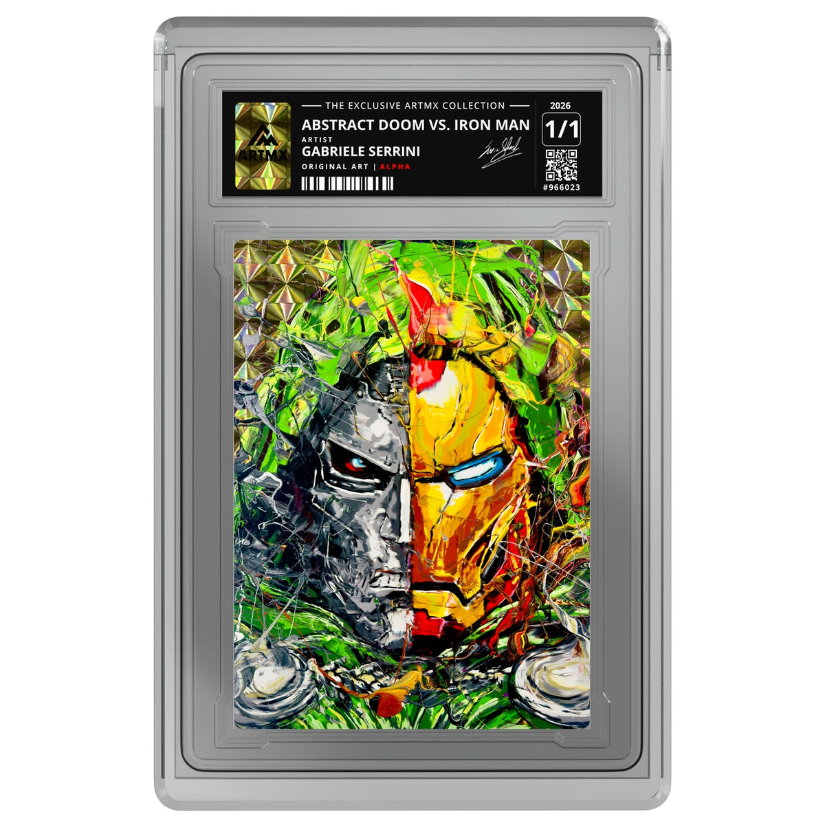 ABSTRACT DOOM vs. IRON MAN by Gabriele Serrini (Alpha / Vaulted) — on white