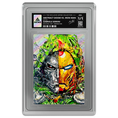 ABSTRACT DOOM vs. IRON MAN by Gabriele Serrini (Refractor / Vaulted) — on white