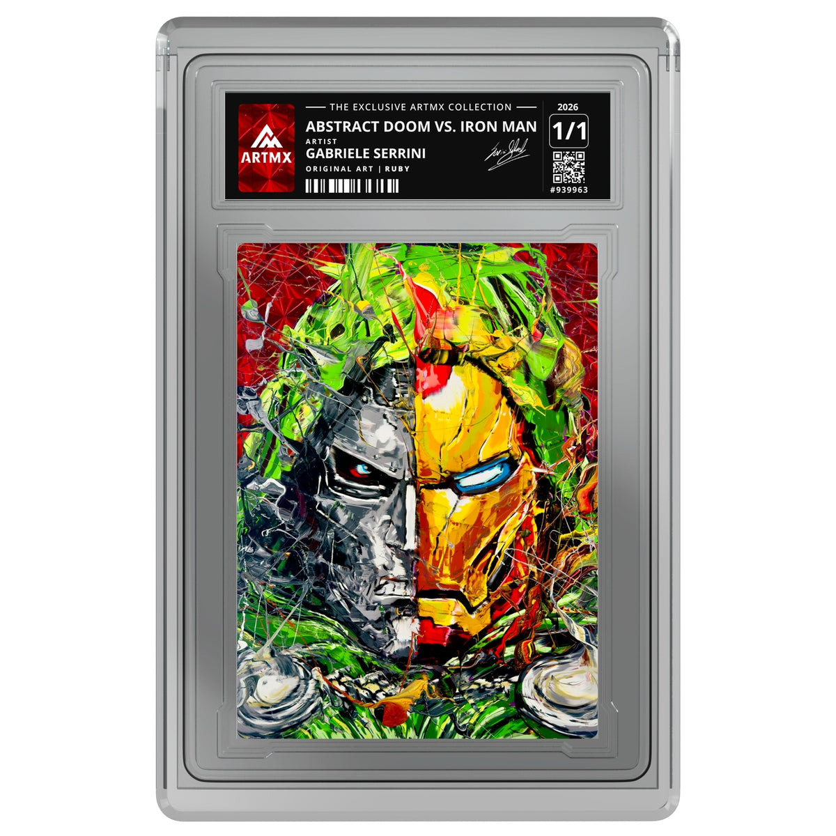 ABSTRACT DOOM vs. IRON MAN by Gabriele Serrini (Ruby / Vaulted) — on white