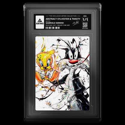 ABSTRACT SYLVESTER & TWEETY by Gabriele Serrini (Velvet Fine Art / Vaulted) — front