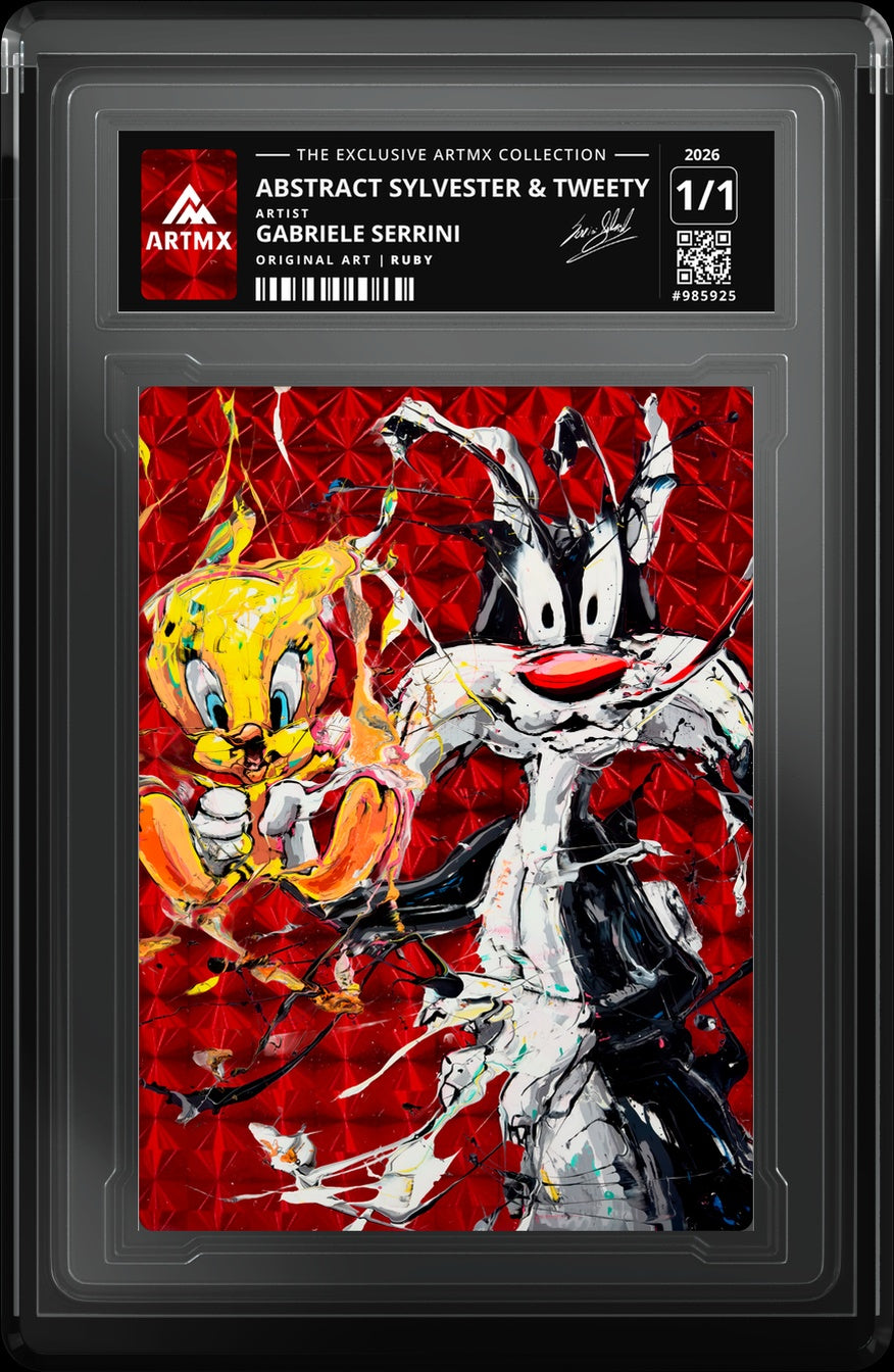 ABSTRACT SYLVESTER & TWEETY by Gabriele Serrini (Ruby / Vaulted) — close-up