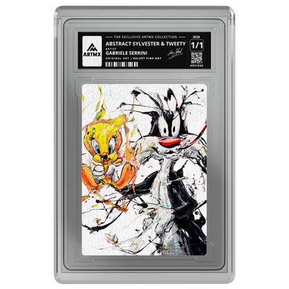 ABSTRACT SYLVESTER & TWEETY by Gabriele Serrini (Velvet Fine Art / Vaulted) — on white