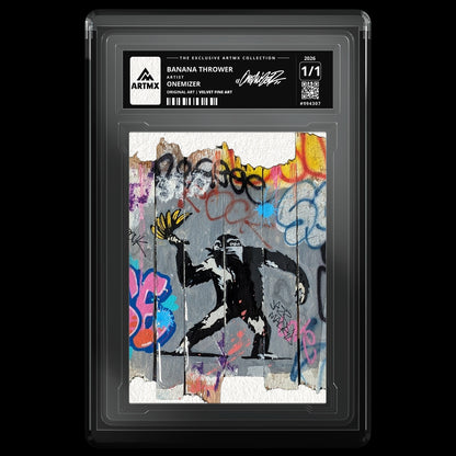 BANANA THROWER by Onemizer — Velvet Fine Art — front