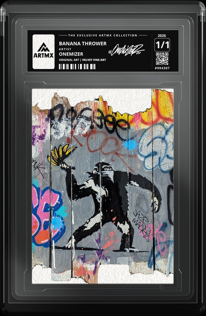 BANANA THROWER by Onemizer — Velvet Fine Art — close-up