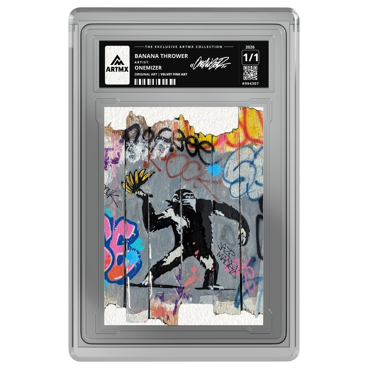 BANANA THROWER by Onemizer — Velvet Fine Art — on white
