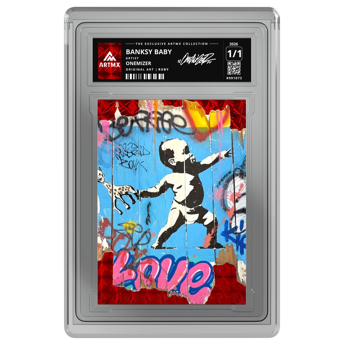 BANKSY BABY by Onemizer — Ruby — on white
