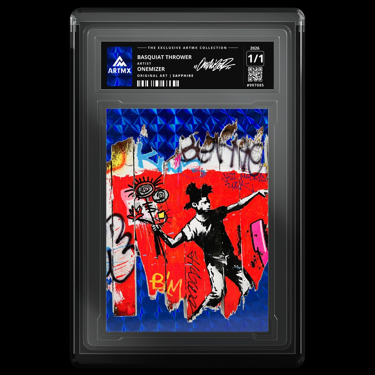 BASQUIAT THROWER by Onemizer — Sapphire — front