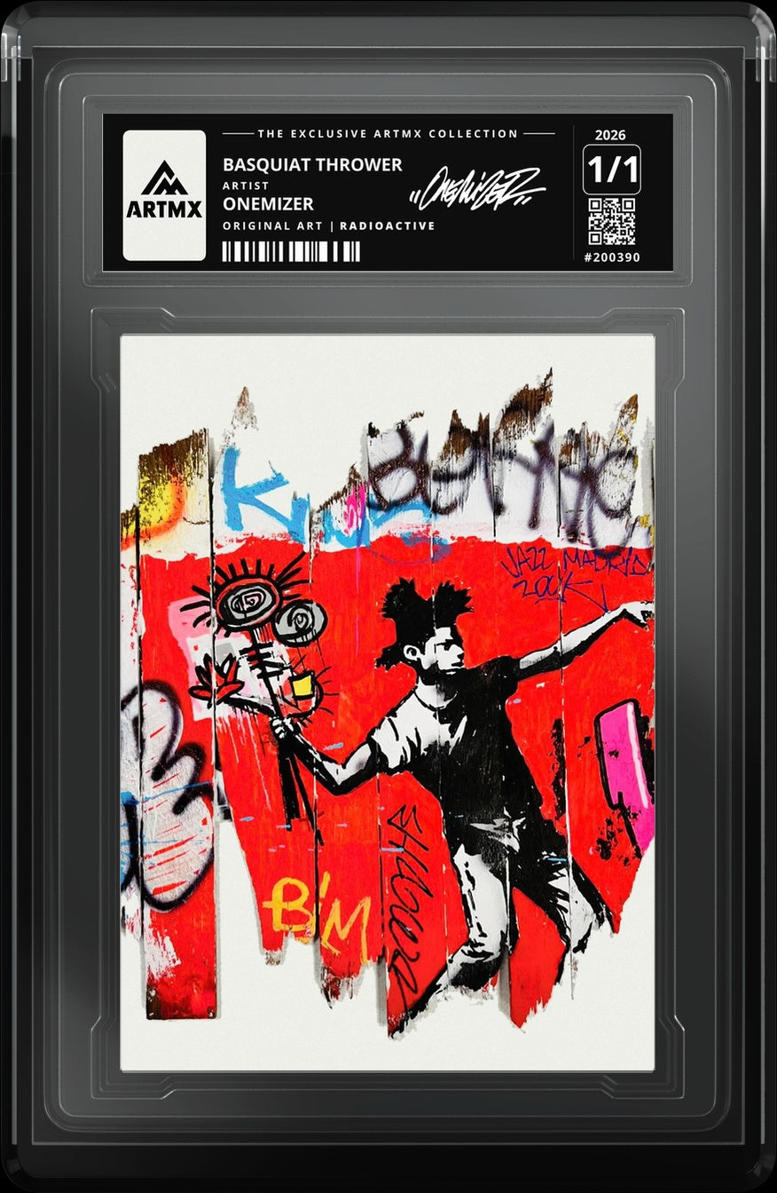 BASQUIAT THROWER by Onemizer — Radioactive — close-up
