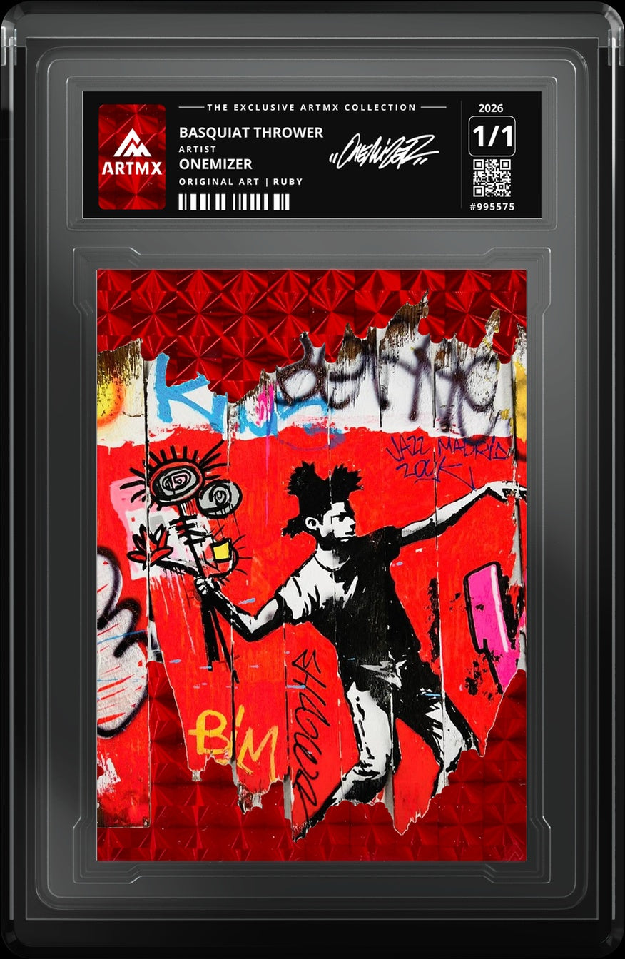 BASQUIAT THROWER by Onemizer — Ruby — close-up