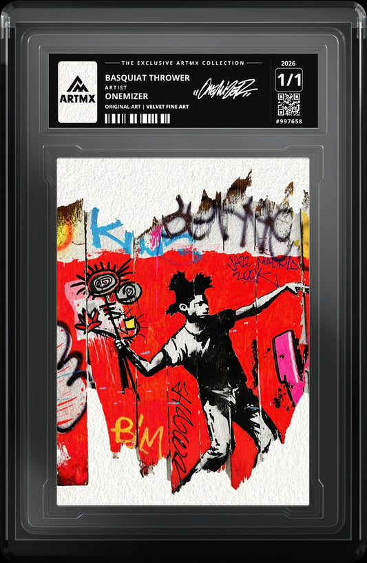 BASQUIAT THROWER by Onemizer — Velvet Fine Art — close-up