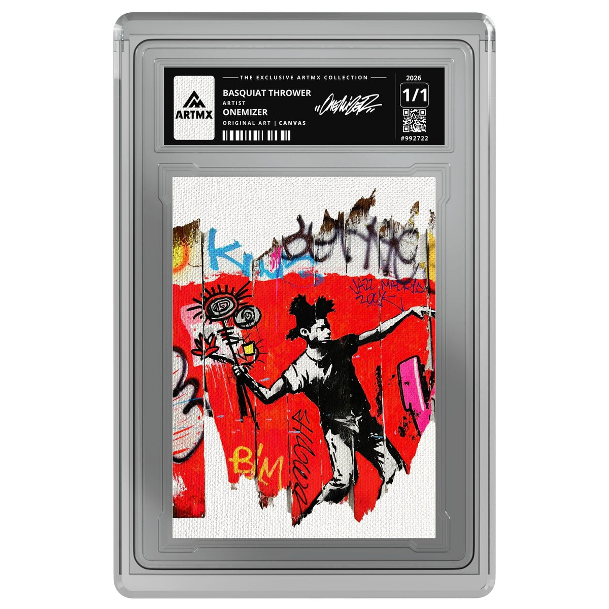 BASQUIAT THROWER by Onemizer — Canvas — on white