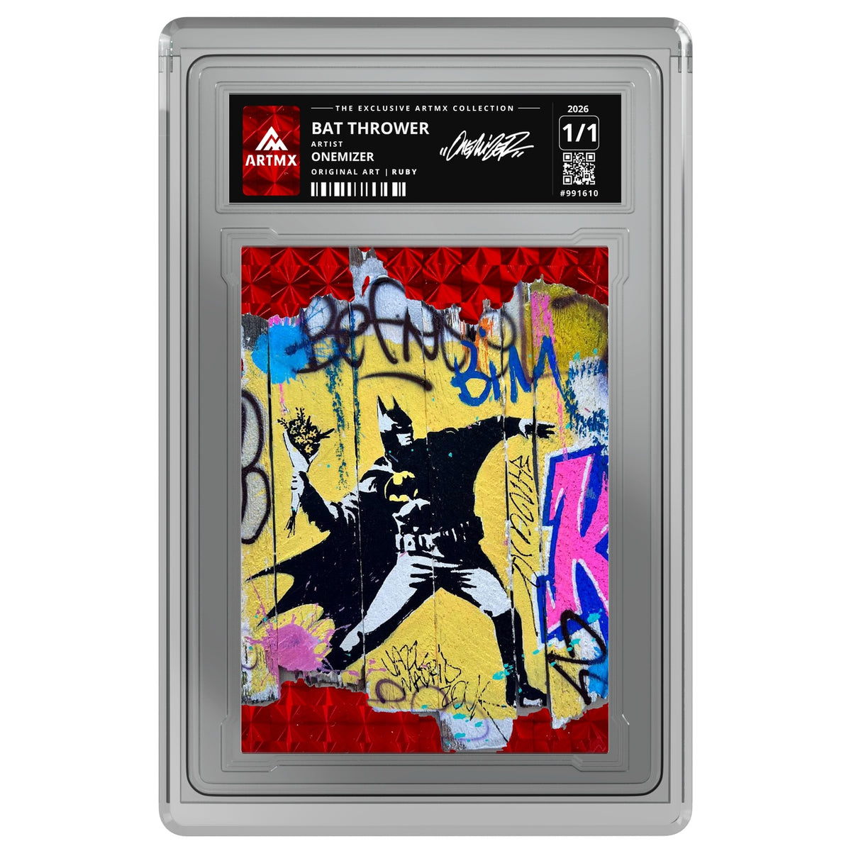 BAT THROWER by Onemizer — Ruby — on white