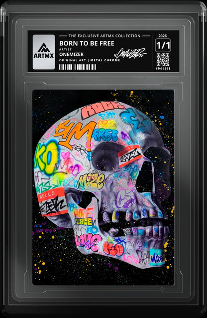 BORN TO BE FREE by Onemizer (Metal Chrome / Vaulted) — close-up