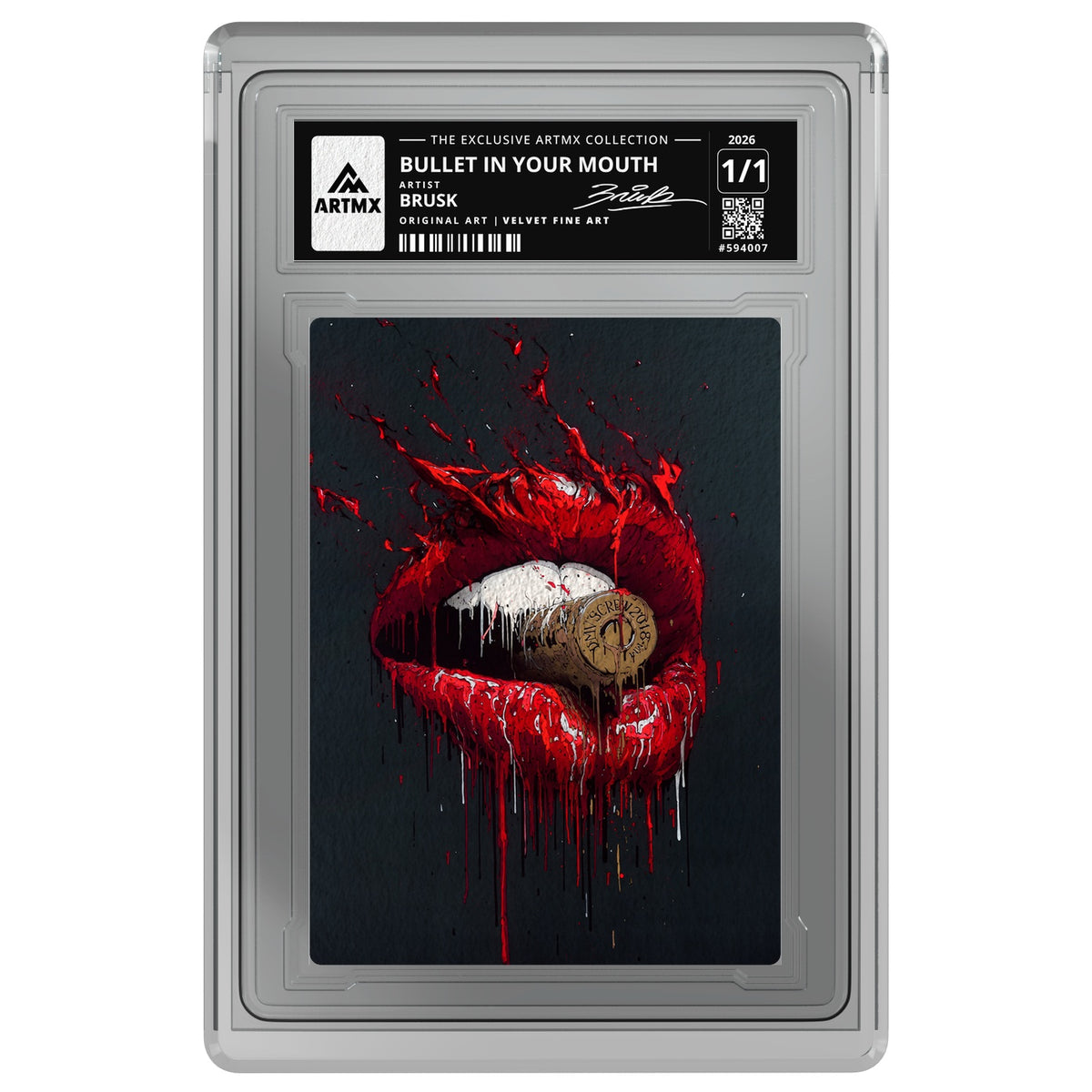 BULLET IN YOUR MOUTH by Brusk — Velvet Fine Art — on white