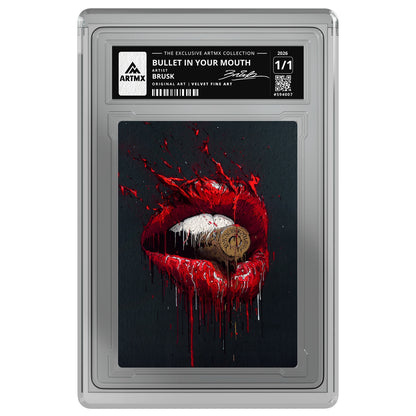 BULLET IN YOUR MOUTH by Brusk — Velvet Fine Art — on white