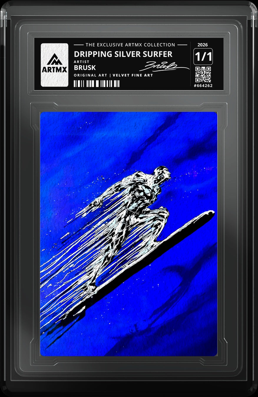DRIPPING SILVER SURFER by Brusk — Velvet Fine Art — close-up