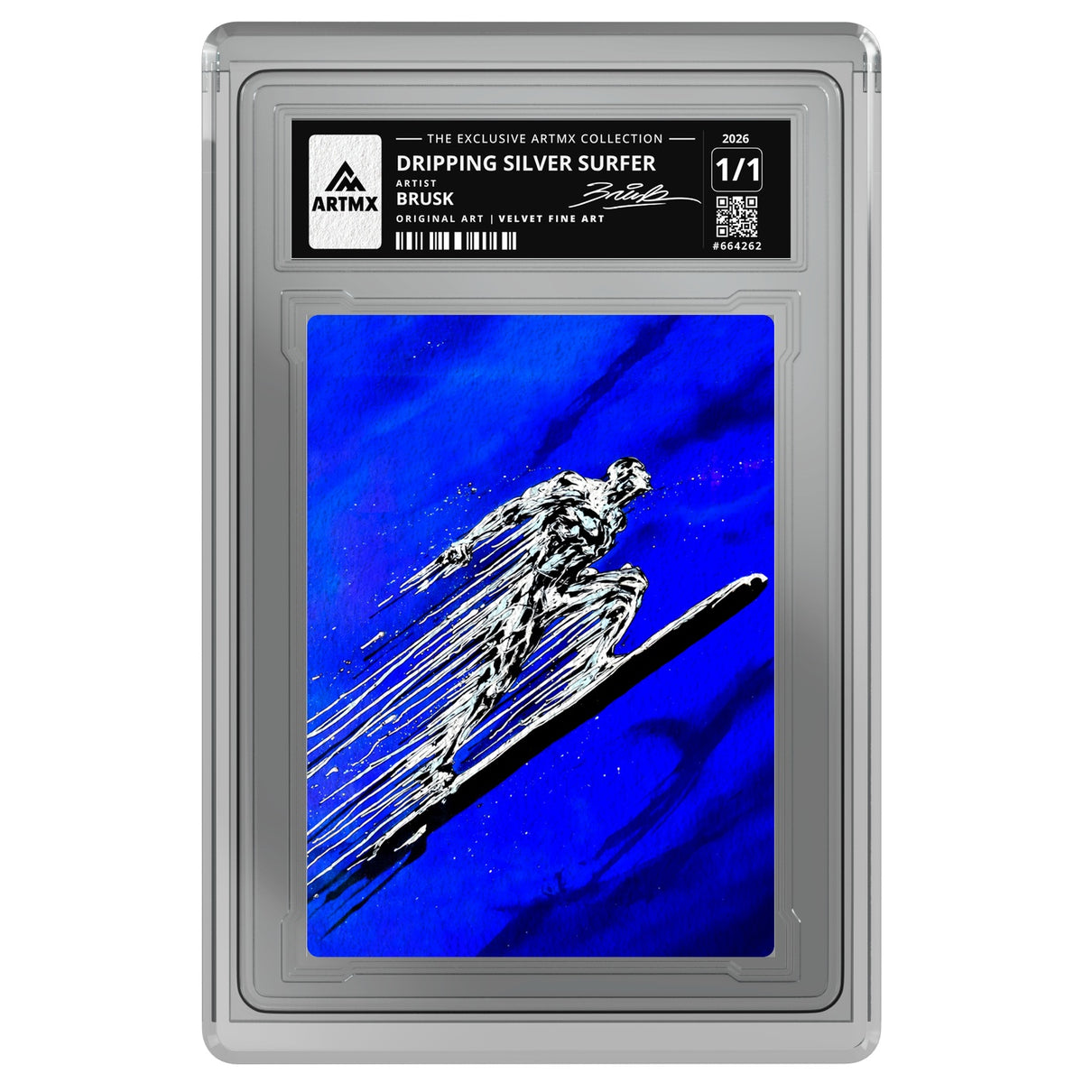 DRIPPING SILVER SURFER by Brusk — Velvet Fine Art — on white