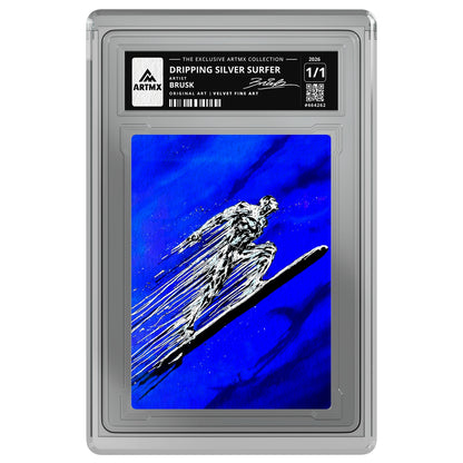DRIPPING SILVER SURFER by Brusk — Velvet Fine Art — on white