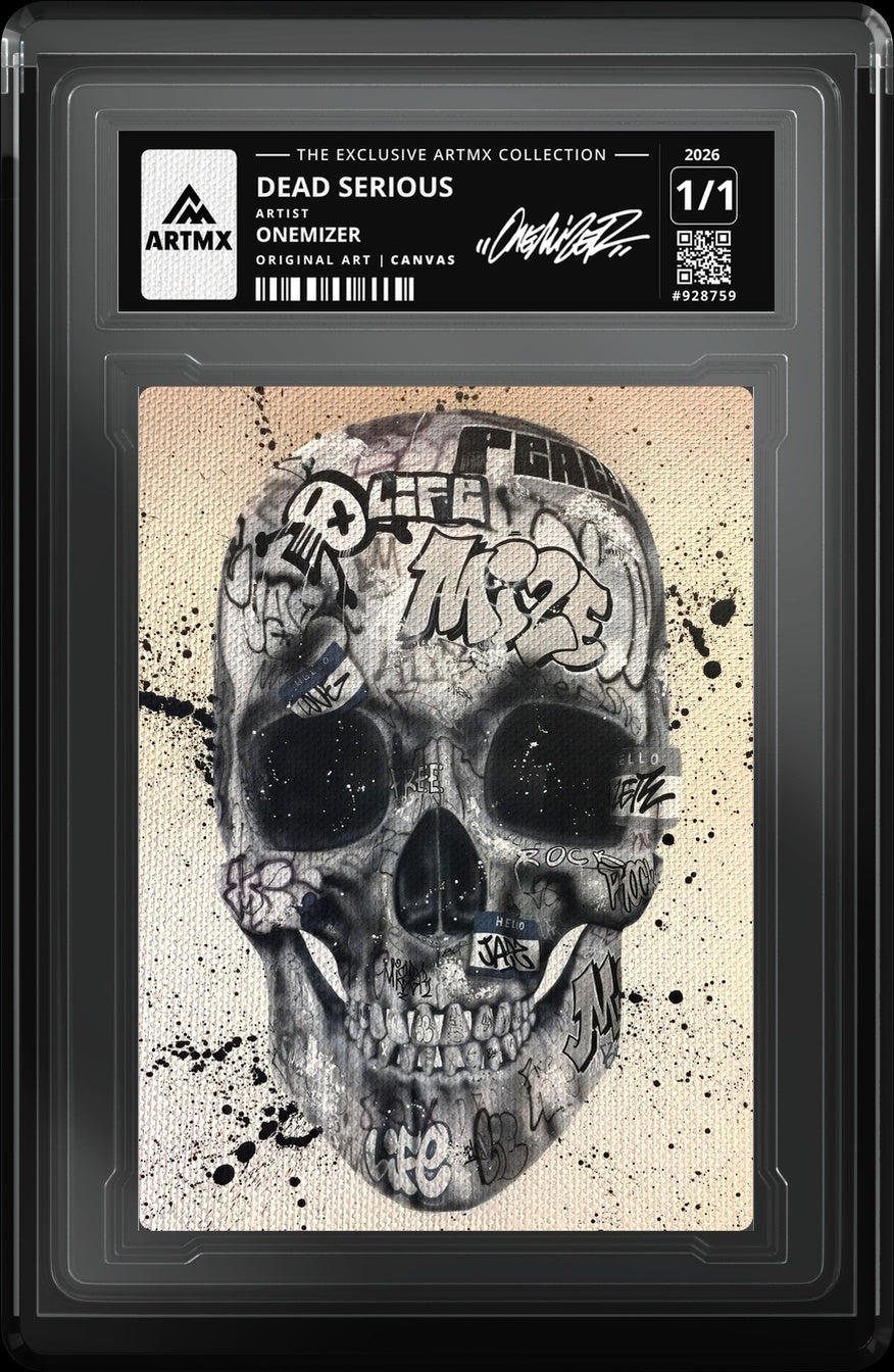 DEAD SERIOUS by Onemizer (Canvas / Vaulted) — close-up