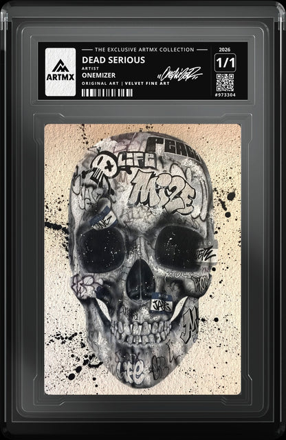 DEAD SERIOUS by Onemizer (Velvet Fine Art / Vaulted) — close-up
