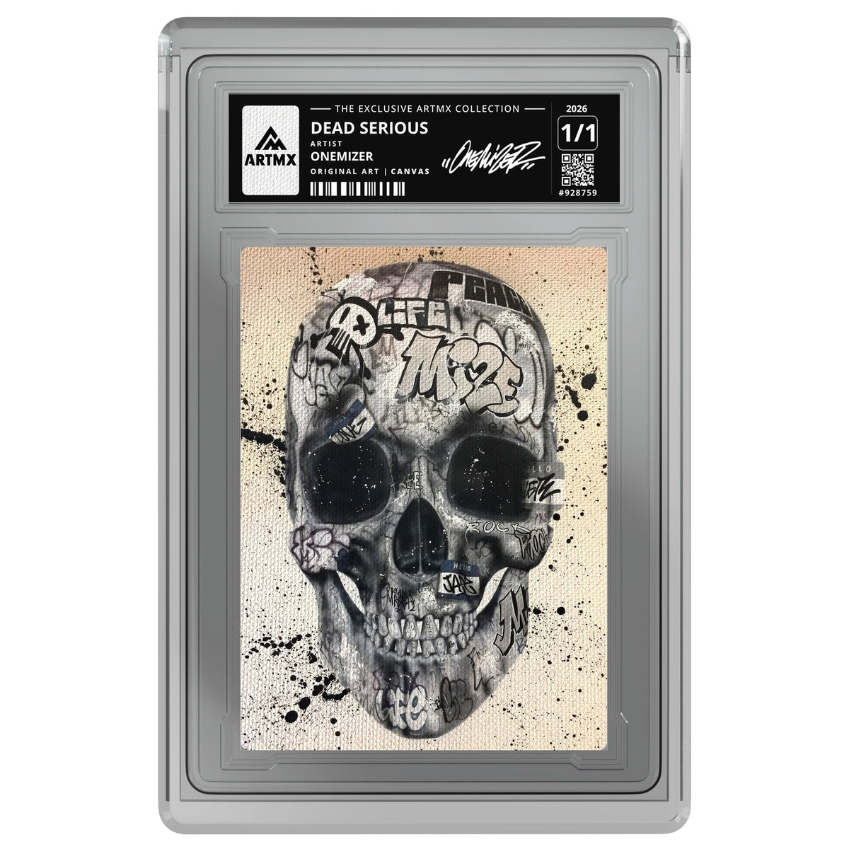 DEAD SERIOUS by Onemizer (Canvas / Vaulted) — on white
