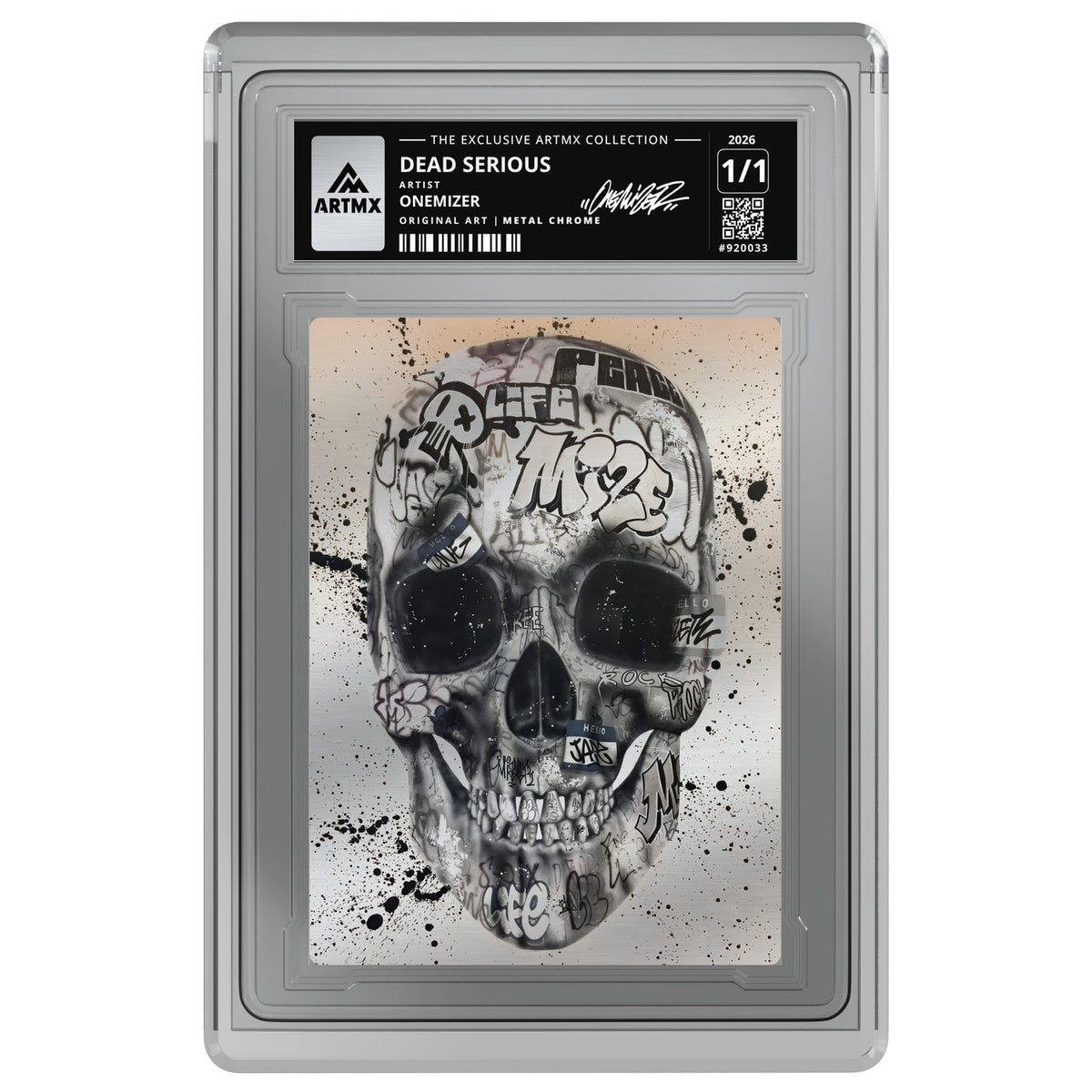 DEAD SERIOUS by Onemizer (Metal Chrome / Vaulted) — on white