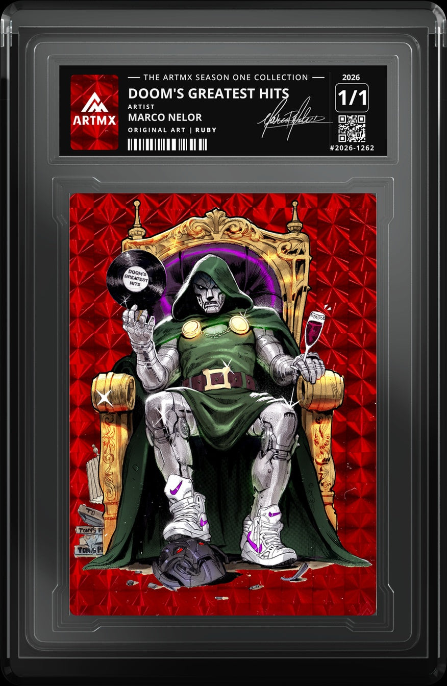 DOOM'S GREATEST HITS by Marco Nelor (Ruby / Vaulted) — close-up