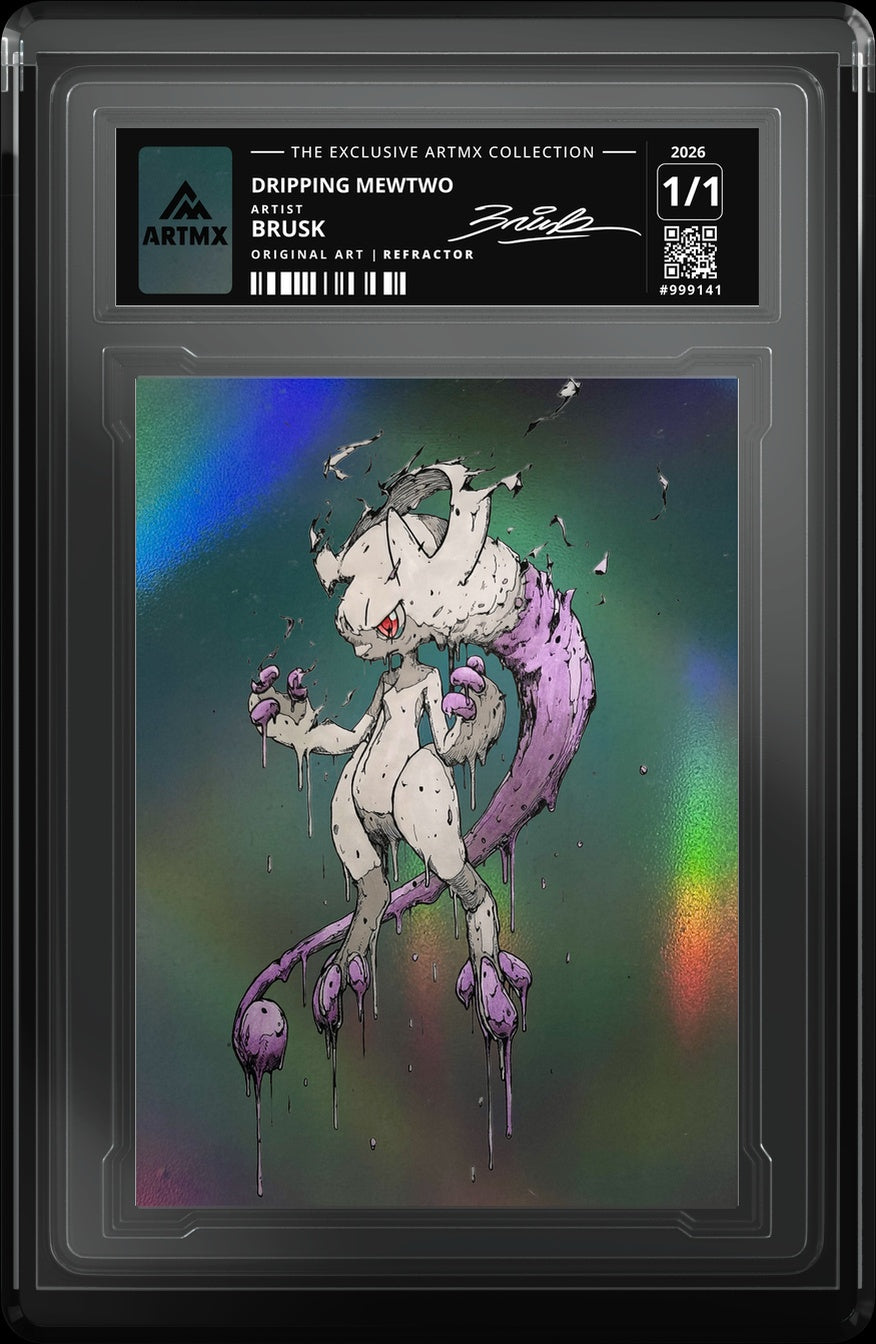 DRIPPING MEWTWO by Brusk — Refractor — close-up