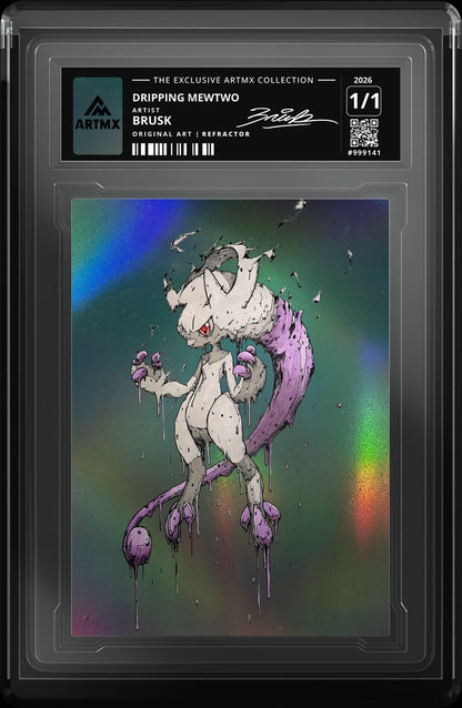 DRIPPING MEWTWO by Brusk — Refractor — close-up