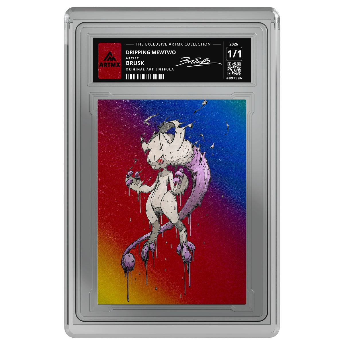 DRIPPING MEWTWO by Brusk — Nebula — on white