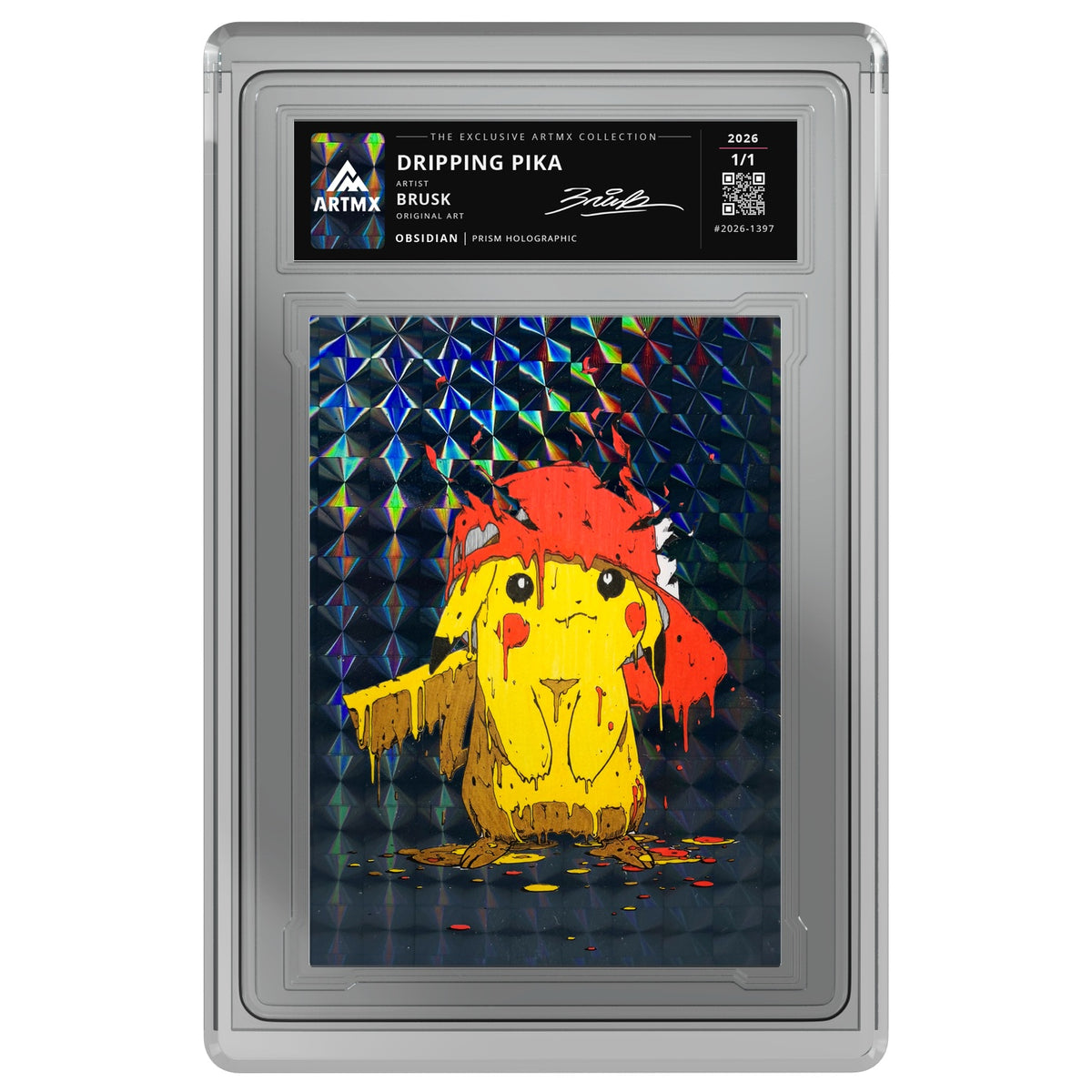 DRIPPING PIKA by Brusk — Obsidian — on white