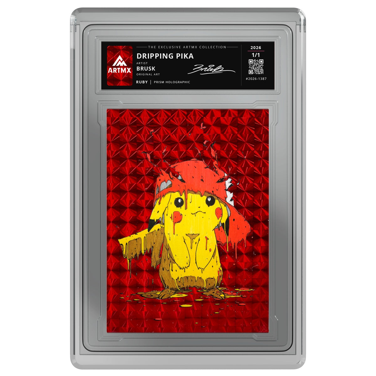 DRIPPING PIKA by Brusk — Ruby — on white