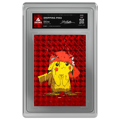 DRIPPING PIKA by Brusk — Ruby — on white