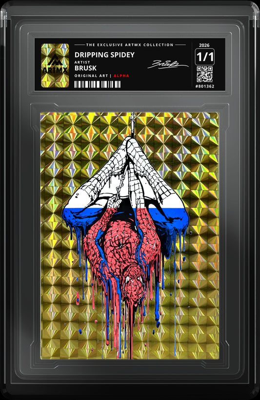 DRIPPING SPIDEY by Brusk (Alpha / Vaulted) — close-up