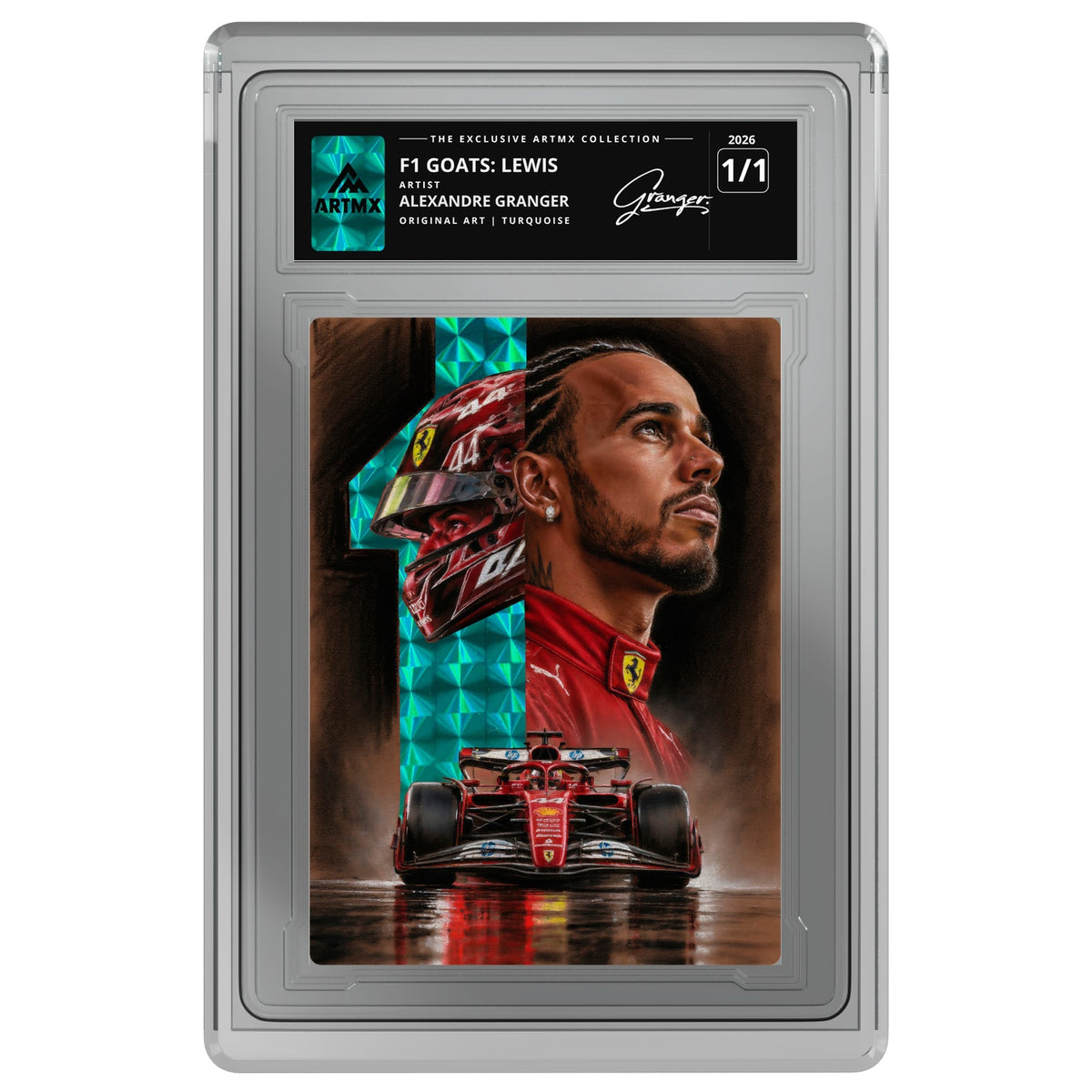 F1 GOATS: LEWIS by Alexandre Granger (Turquoise / Vaulted) — on white